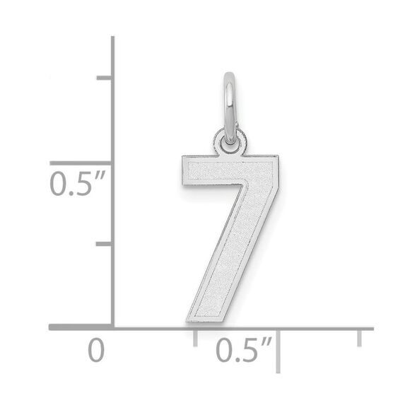 14k White Gold, Jersey Collection, Small Number 7 Pendant - Picture 4 of 5